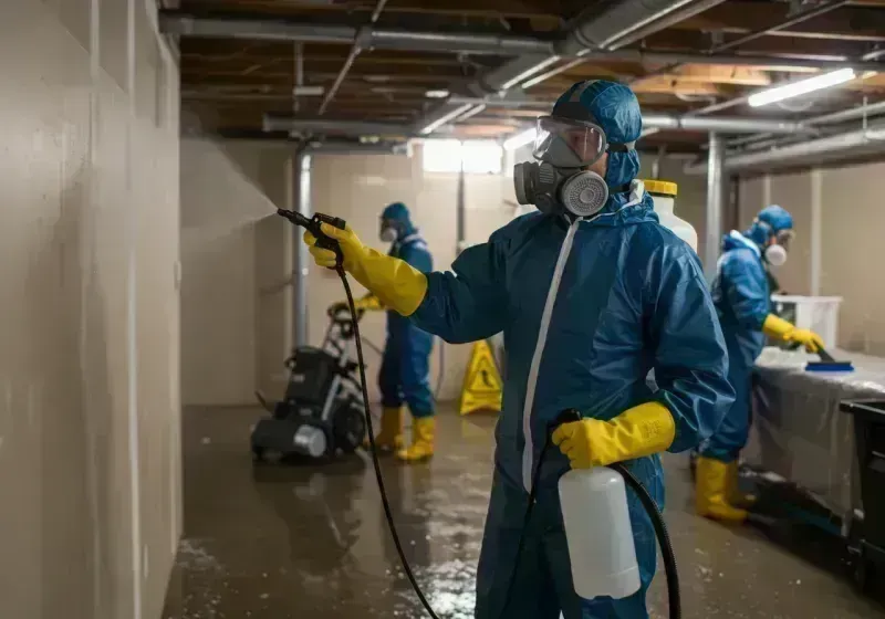 Basement Sanitization and Antimicrobial Treatment process in Bloomington, IL