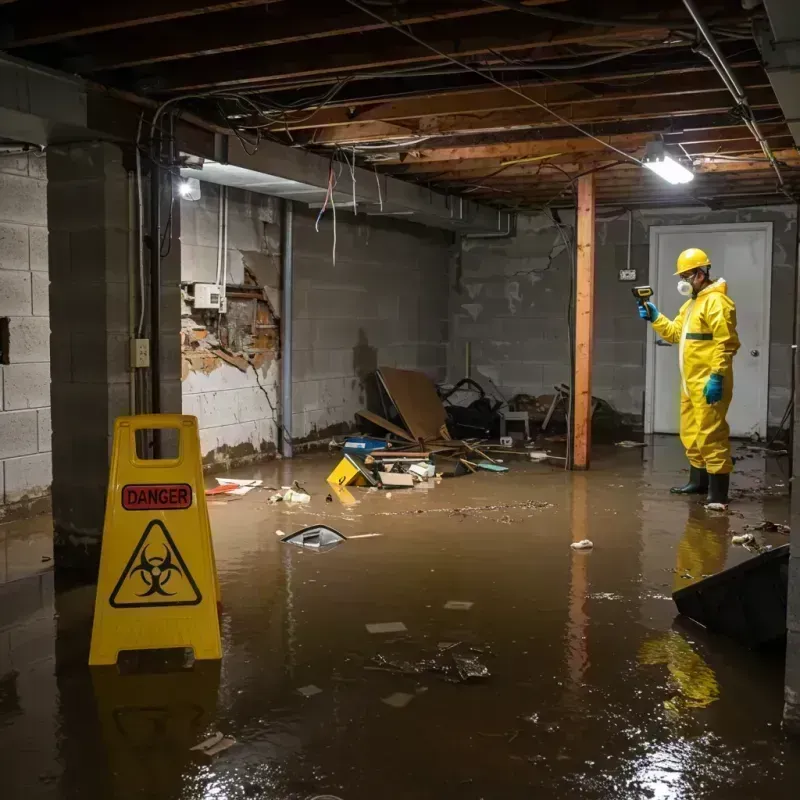 Flooded Basement Electrical Hazard in Bloomington, IL Property